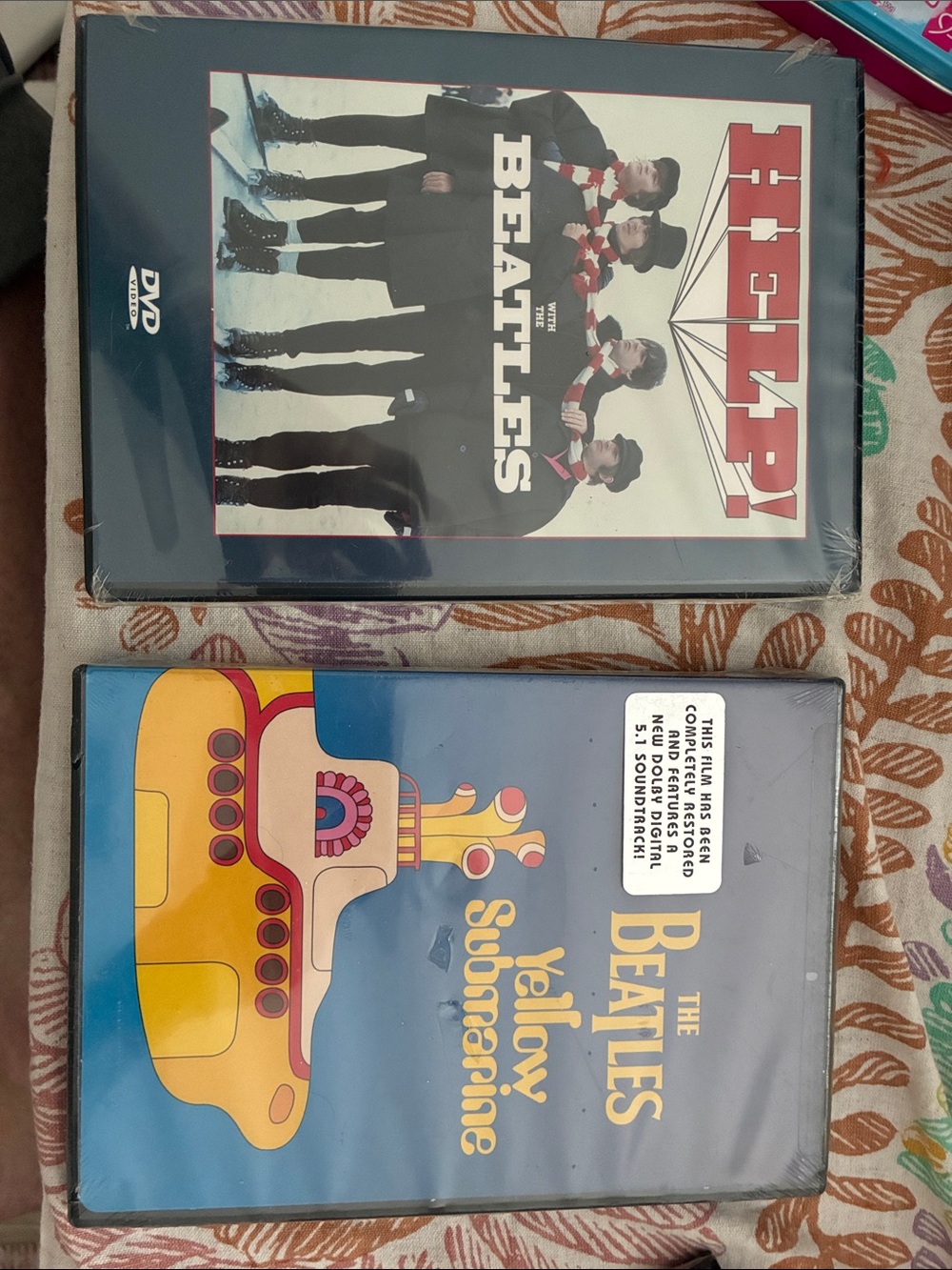 Two BEATLES DVDs for you and your family. HELP & Yellow Submarine. Unopened. NIB